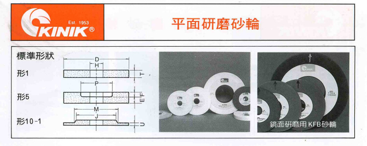 中砂平面磨砂轮形状介绍